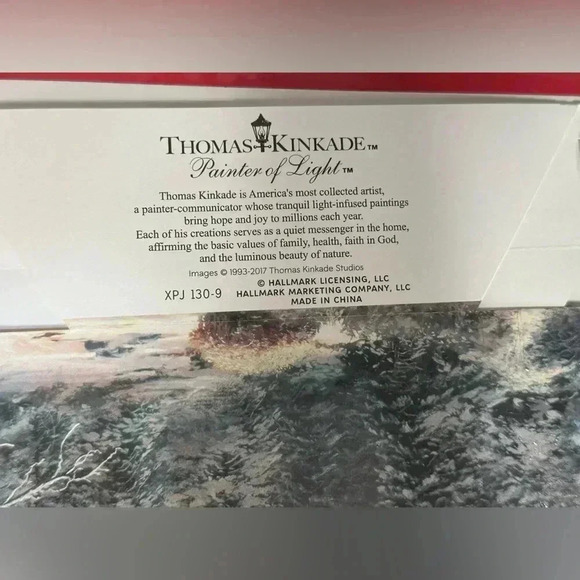 thomas kinkade painter of light christmas pop up hallmark card collectible - Picture 4 of 9